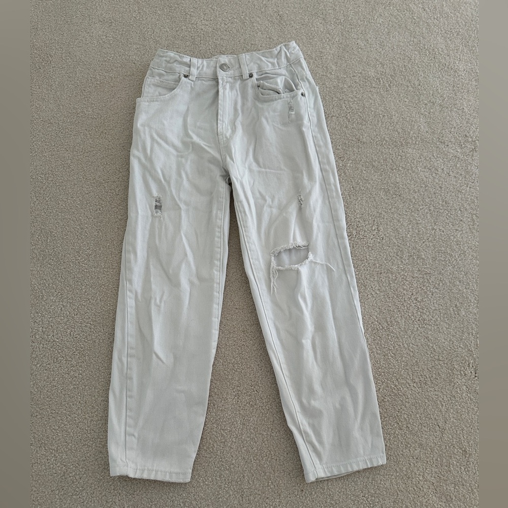 Zara Wide Leg White Jeans